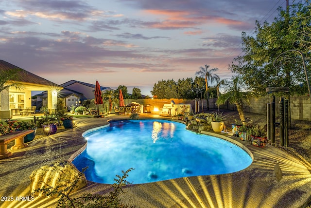 8132 W Hatfield Rd, Peoria, AZ 85383 - view of swimming pool featuring a patio and a fenced backyard