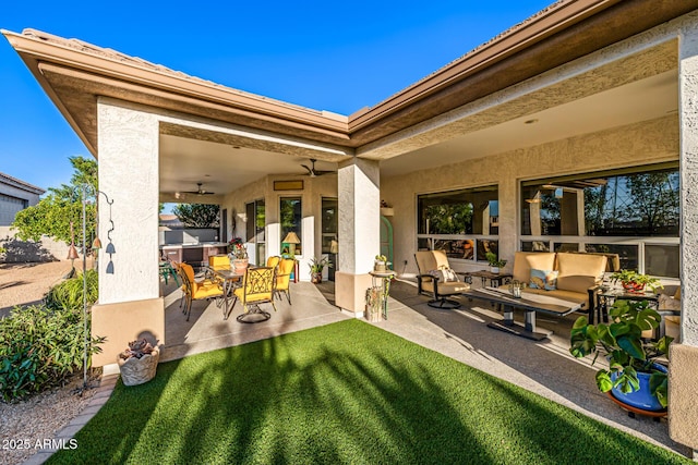 8132 W Hatfield Rd, Peoria, AZ 85383 - view of patio / terrace with an outdoor hangout area and ceiling fan