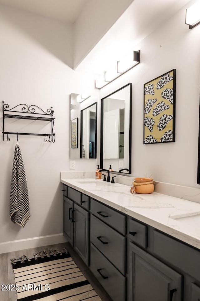 8132 W Hatfield Rd, Peoria, AZ 85383 - full bath with double vanity and wood finished floors