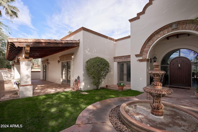 exterior space featuring french doors and a patio