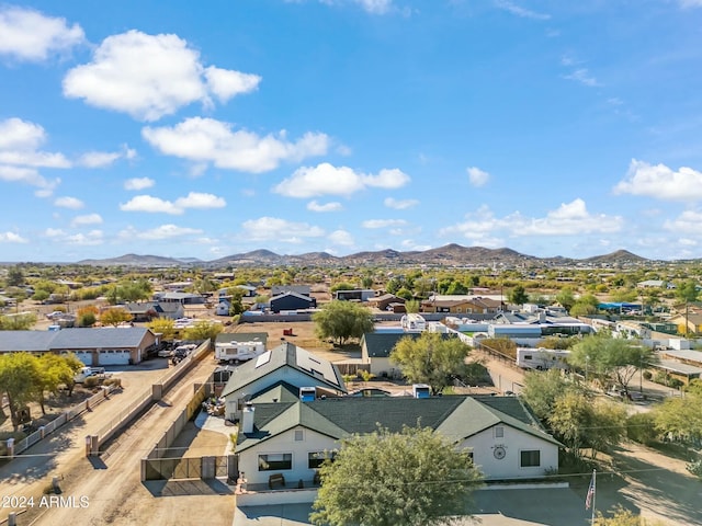 drone / aerial view with a mountain view