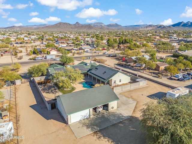 bird's eye view with a mountain view