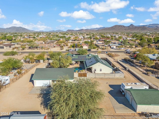 bird's eye view with a mountain view