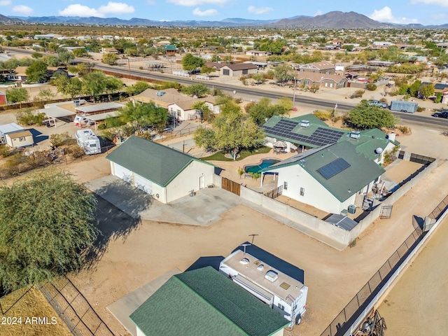 aerial view with a mountain view