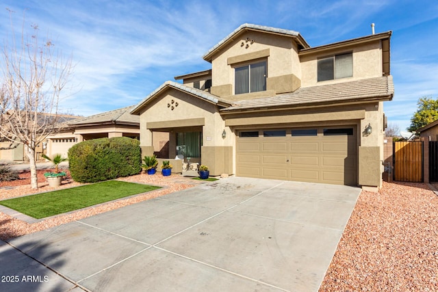 view of front of house with a garage