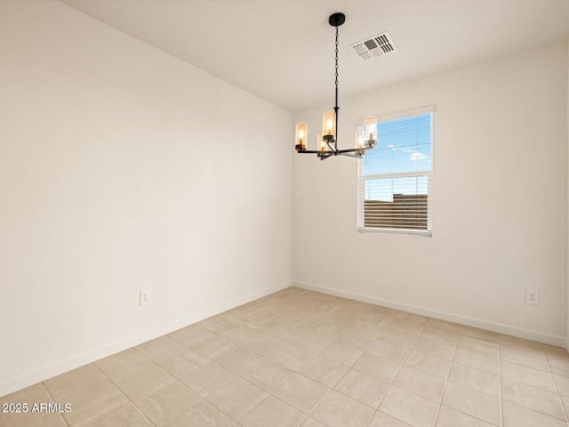 3550 N Camden Dr, Florence, AZ 85132 - empty room featuring a chandelier and light tile patterned flooring