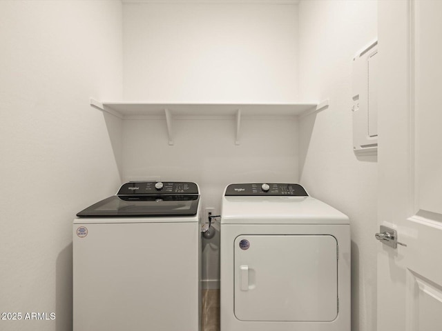 3550 N Camden Dr, Florence, AZ 85132 - washroom with washing machine and dryer and electric panel