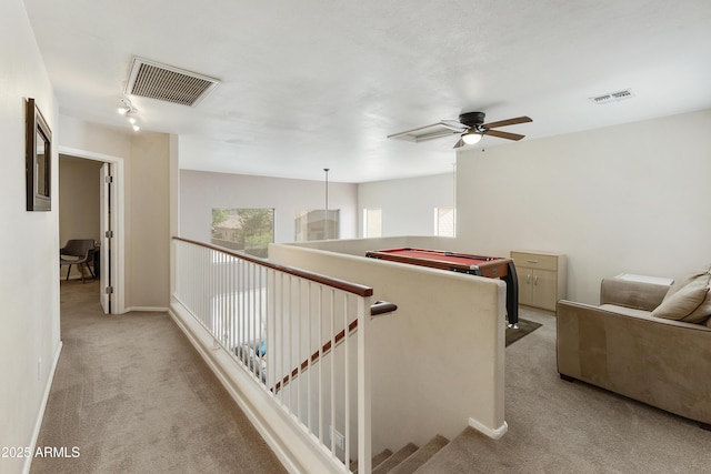 1072 W Windhaven Ave, Gilbert, AZ 85233 - hall with carpet floors, baseboards, and an upstairs landing