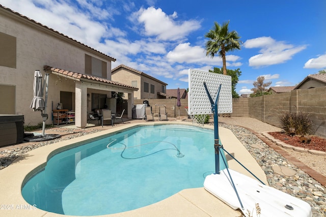 1072 W Windhaven Ave, Gilbert, AZ 85233 - view of pool with a fenced backyard and a patio