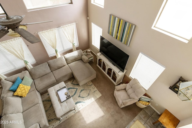 1072 W Windhaven Ave, Gilbert, AZ 85233 - living area featuring a towering ceiling