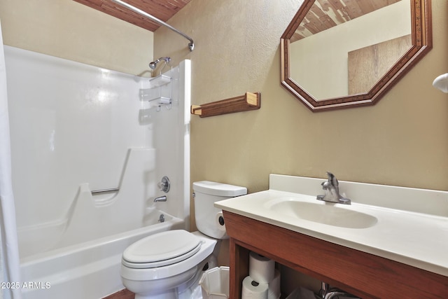 3017 Larson Loop, Forest Lakes, AZ 85931 - full bath with wood ceiling, toilet, shower / tub combination, and vanity