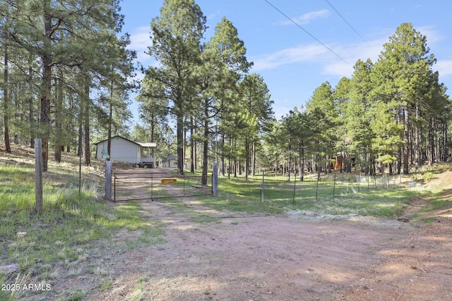 3017 Larson Loop, Forest Lakes, AZ 85931 - view of yard with a gate, driveway, and fence