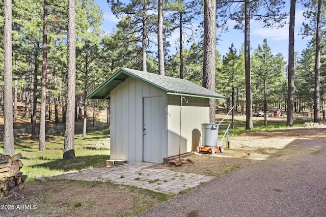 3017 Larson Loop, Forest Lakes, AZ 85931 - view of shed with view of wooded area