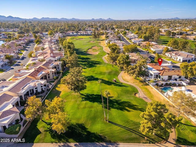 aerial view with a mountain view