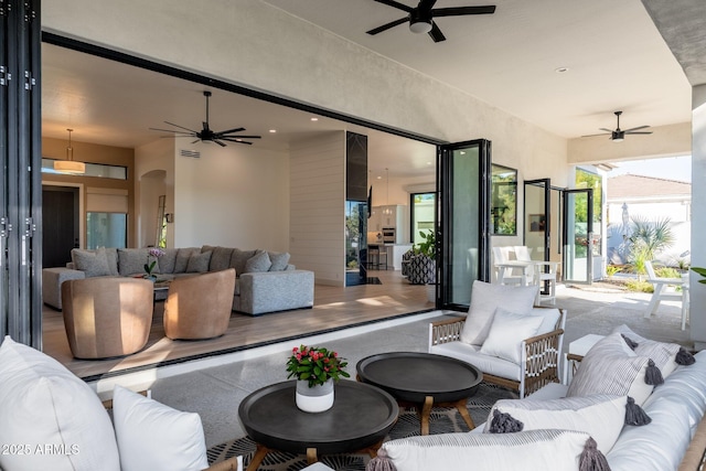 view of patio featuring an outdoor living space