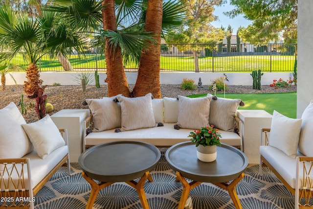 view of patio / terrace with an outdoor living space