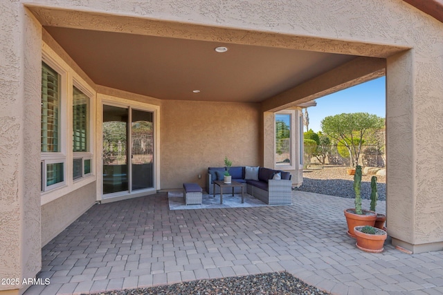 view of patio with outdoor lounge area