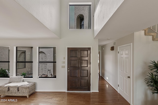 entrance foyer with hardwood / wood-style flooring