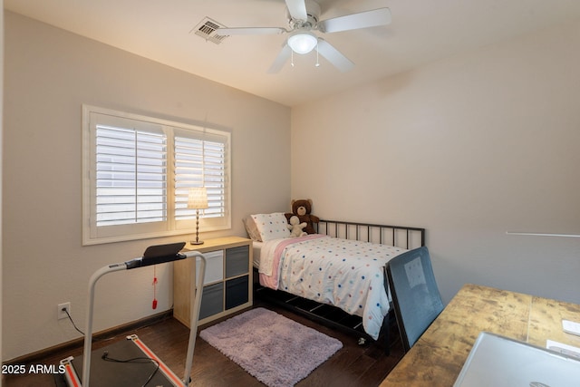 1927 W Mine Trl, Phoenix, AZ 85085 - bedroom featuring dark wood-type flooring and a ceiling fan