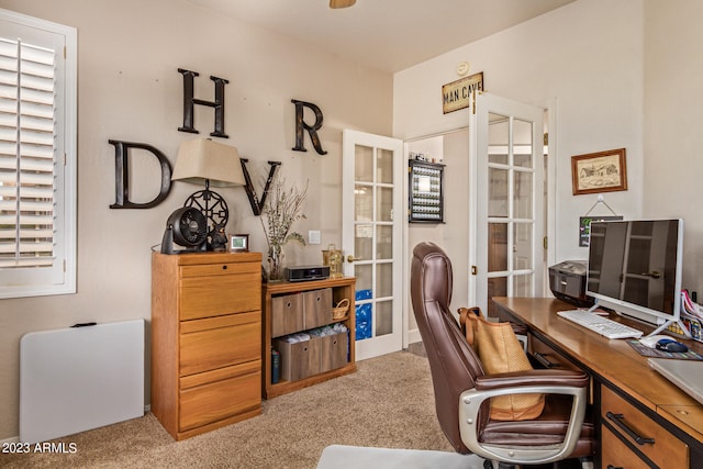 office space featuring carpet flooring