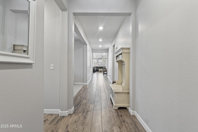 10165 E Gamma Ave, Mesa, AZ 85212 - corridor with wood finished floors and recessed lighting