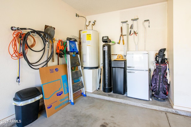 utility room with water heater