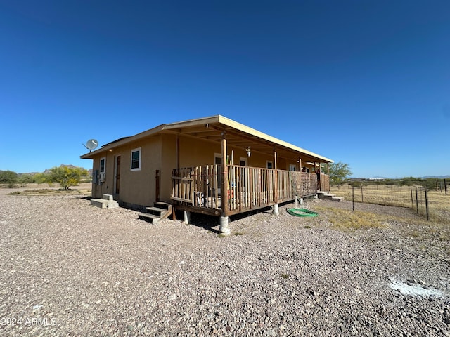 exterior space featuring a deck