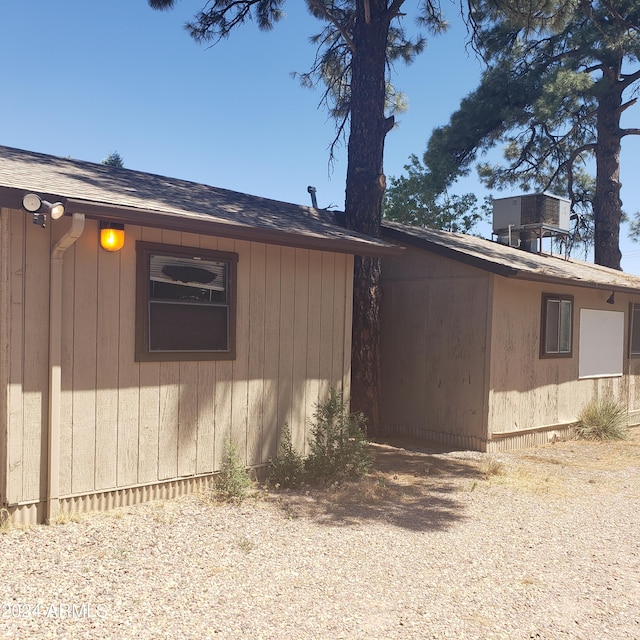 view of home's exterior featuring central air condition unit