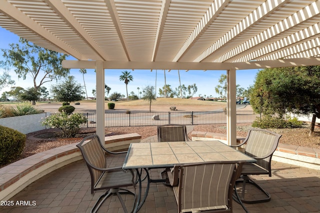 view of patio / terrace featuring a pergola