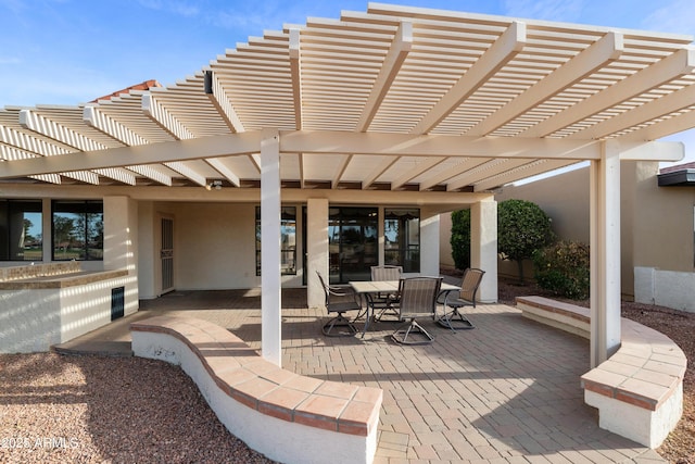 view of patio / terrace featuring a pergola