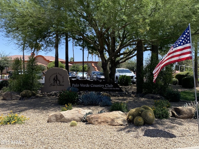 view of community sign