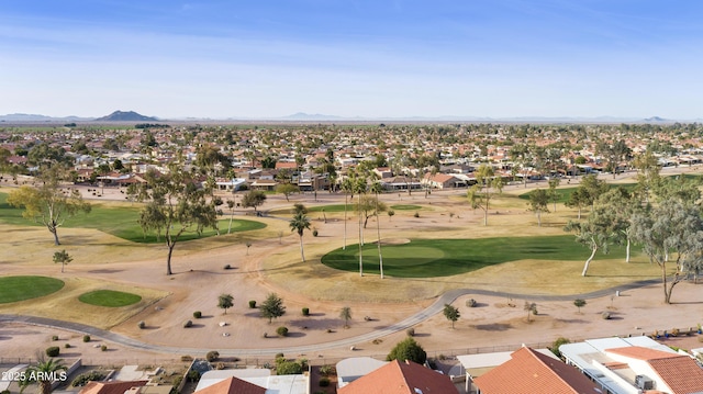 aerial view with a mountain view