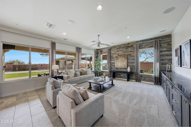 view of tiled living room