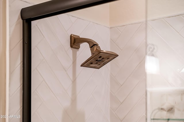 room details with a tile shower