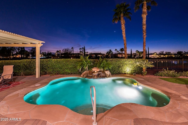 view of pool with a patio area and a fenced backyard