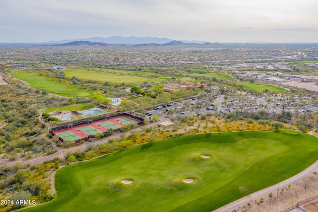 bird's eye view featuring a mountain view