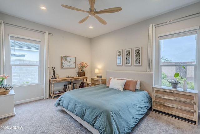 10509 W Harmony Ln, Peoria, AZ 85382 - carpeted bedroom featuring baseboards, recessed lighting, and ceiling fan