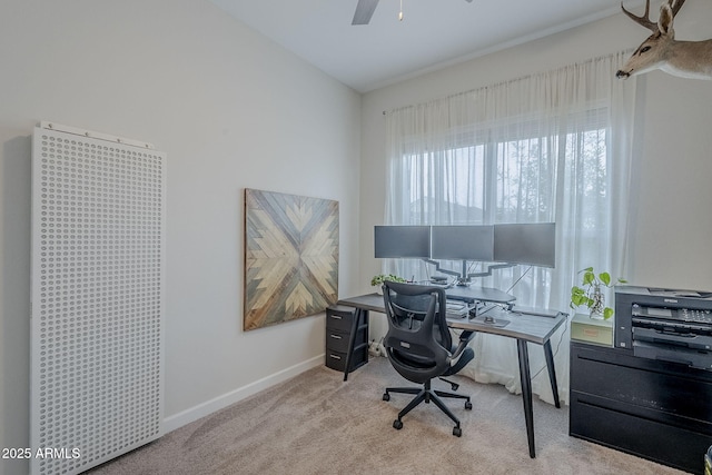 10509 W Harmony Ln, Peoria, AZ 85382 - carpeted office with baseboards and ceiling fan