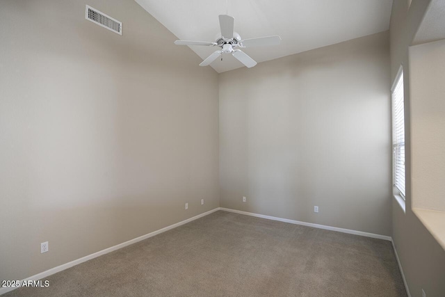 8068 W Carlota Ln, Peoria, AZ 85383 - spare room featuring carpet floors, plenty of natural light, ceiling fan, and vaulted ceiling