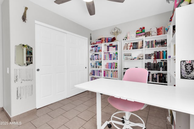 1858 S Ocotillo Dr, Apache Junction, AZ 85120 - office space with a ceiling fan and tile patterned flooring