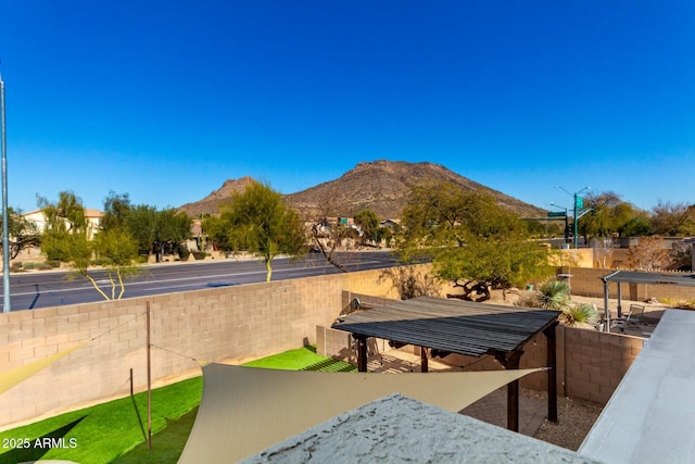 exterior space with a mountain view