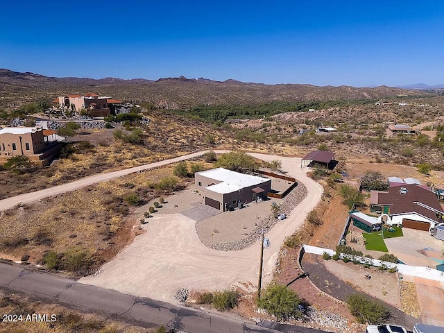 aerial view with a mountain view