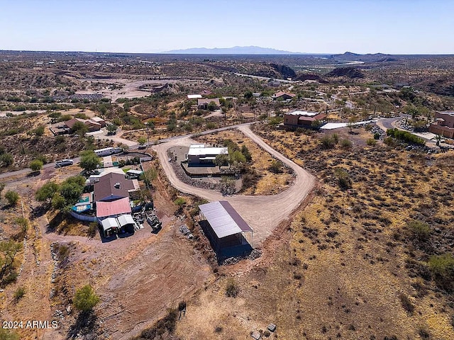 drone / aerial view with a mountain view