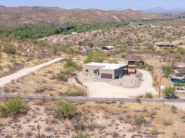 aerial view with a mountain view