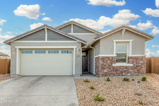 view of front of house with a garage