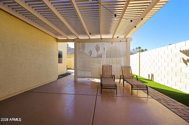 view of patio / terrace with a pergola