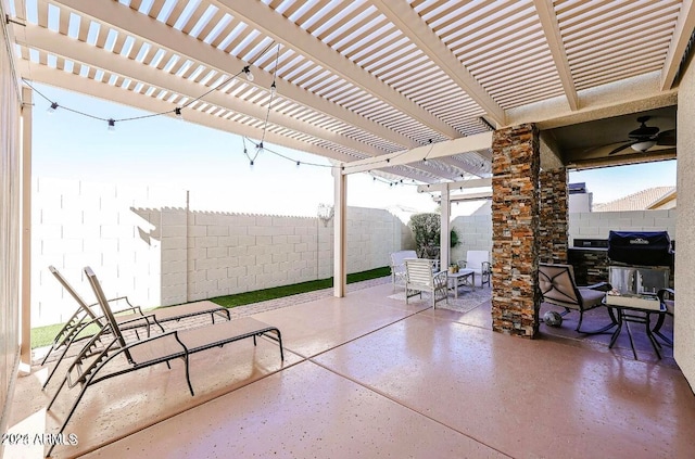 view of patio / terrace featuring a pergola