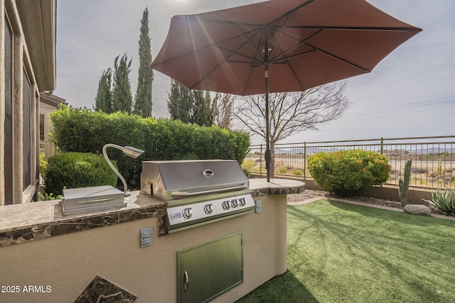 4497 E Ficus Way, Gilbert, AZ 85298 - view of patio with area for grilling, fence, and a grill