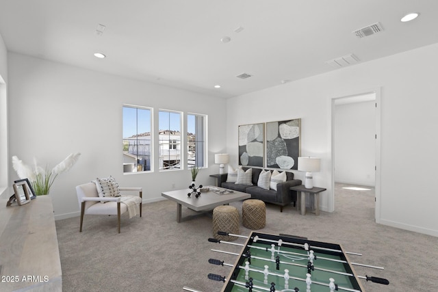 2149 W Rowel Rd, Phoenix, AZ 85085 - carpeted living area featuring visible vents, recessed lighting, and baseboards