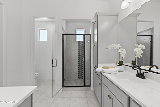 2149 W Rowel Rd, Phoenix, AZ 85085 - bathroom with toilet, a wealth of natural light, vanity, and a shower stall